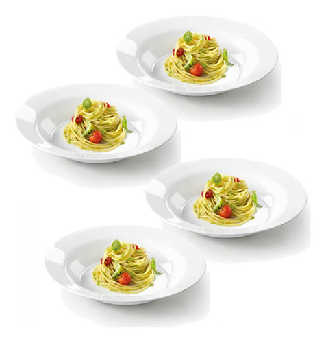 Prato fundo para massas Globimport Conjunto 4 Pratos P/Pasta 29,5 Cm - Grangusto branco