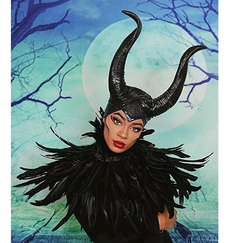 Disfraz De Halloween Con Cuernos De Maléfica For Mujer Som