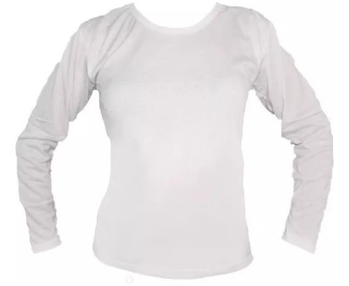 Polera Mujer Manga Larga Polar Ak Sport Blanca Audioimport