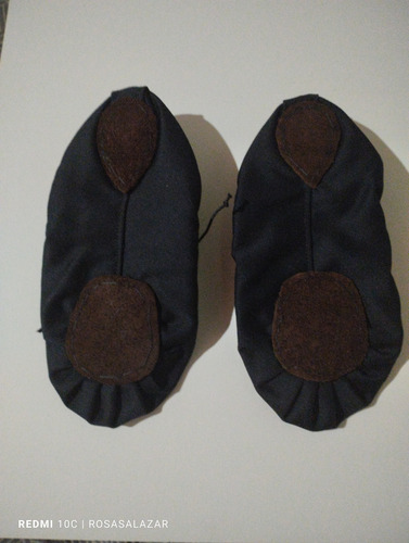 Zapatillas De Media Puntas Beige Y Negro. Tallas 24 A La 44.
