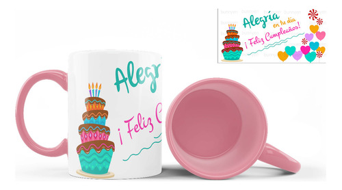 Taza Interior De Color, Alegria En Tu Dia, Feliz Cumpleaños