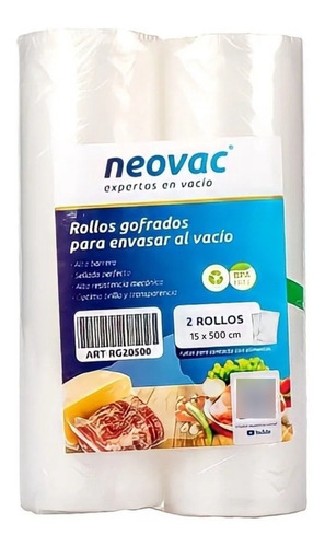 Rollos Para Vacío Gofrados Neovac 15cmx5mts Caja X 50 Rollos