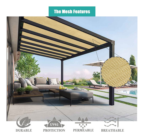 Imagen 3 de 7 de Cubierta Para Sombra De Pérgola, Ctor Solar, Toldo Par...
