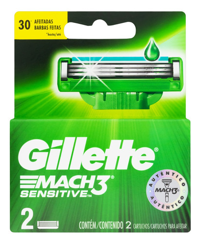 Carga para lâmina de barbear Gillette Mach3 Sensitive 2 u