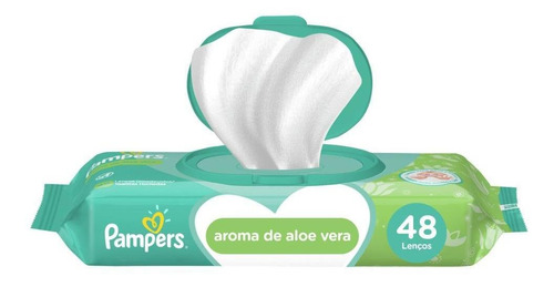 Imagem 1 de 8 de Toalhinhas Umedecidas Pampers Aloe Vera Com 48