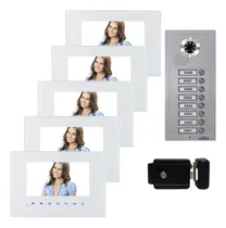 Comprar Kit Video Portero Edificio 5 Monitores, Chapa Y Memoria