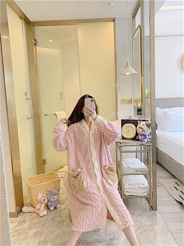 Bata De Descanso Mujer 3d Suave Calientita Amplia