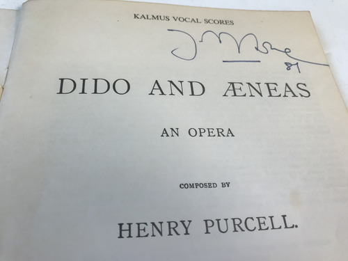 Purcell Dido Y Aeneas Ópera Barroca Partitura Voz Y Piano