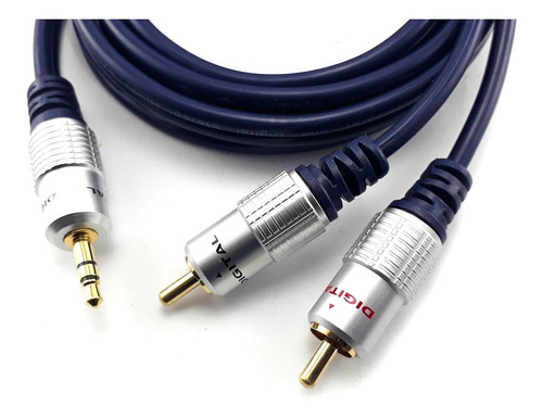 Cable 2*1 De Audio  2 Rca A Plug De 3,5mm. 3,6 Metros