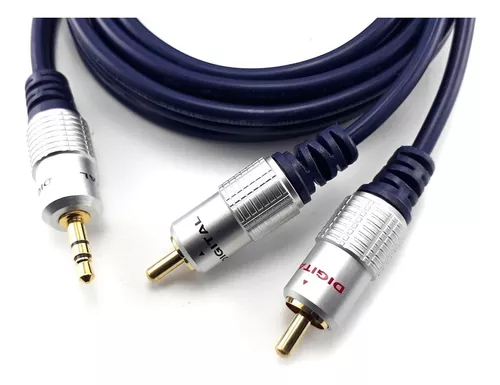 Cable 2 A 1 Rca A Plug 3,5mm Jack 3.5mm 3.6 Metros
