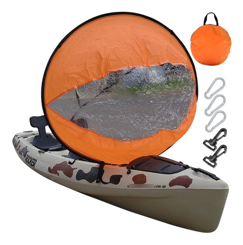 Imagen 7 de 10 de Vela Kayak Sail 118 Cm Bolso Canoa Kayak Tabla Sup Inflable