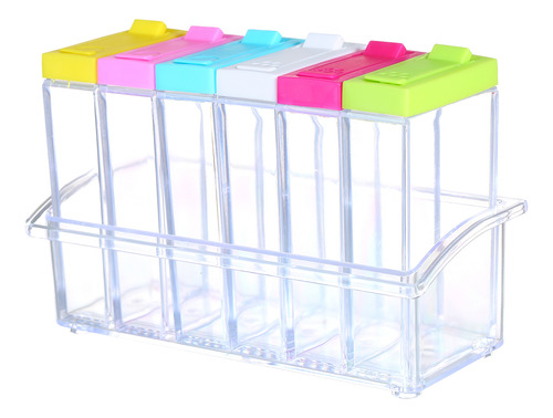 Set De 6 Tarros Mezcladores De Especias De Plástico Con Tapa