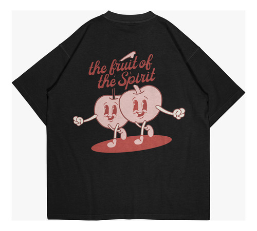 Remera Cristiana Oversize Frutos Del Espiritu Unisex Algodon