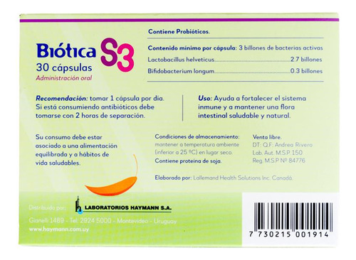 Probióticos Biotica 30 Cápsulas