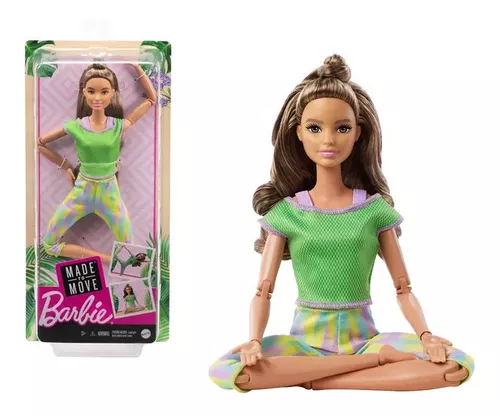 Barbie Made To Move Feita Mexer Morena Roupa Verde - Mattel
