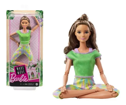 Barbie Made To Move Feita Mexer Morena Roupa Verde - Mattel