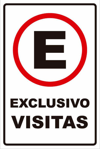 Señalética Estacionamiento Exclusivo Visitas 30x20cm