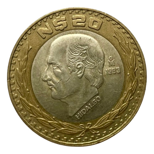 Moneda 20 Nuevos Pesos Año 1993 Centro De Plata Ley .925