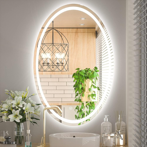 ~? Keonjinn Oval Baño Led Espejo 24 X 36 Pulgadas Espejo Ova