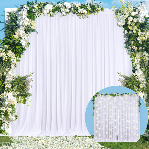 Cortina Blanca Para Fondo De 10x10 Para Fiestas Boda Tela