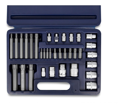 Juego De Puntas Y Tubos Torx Tamper Set 34 Pz Bremen 3159