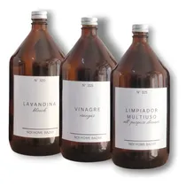 Comprar Set X3 Botellones Vidrio Ambar Lavadero Laundry Limpieza B