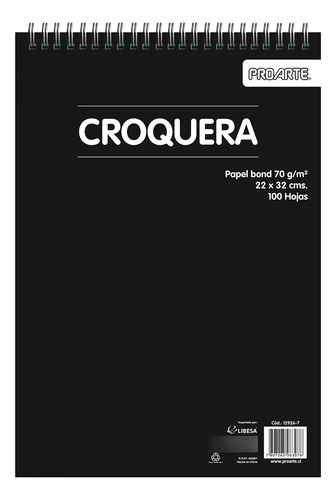 Croquera De Dibujo Tamaño Oficio 22 X 32 Cm, 100 Hojas