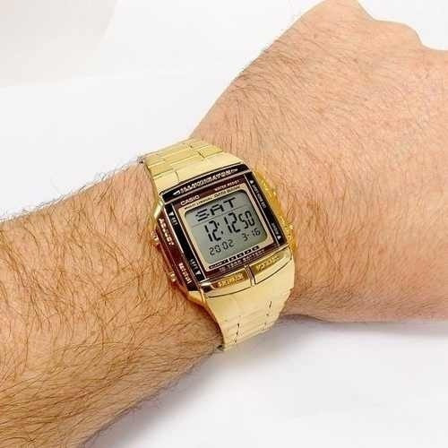 Relógio Casio Vintage Dourado Data Bank Db-360g-9adf + Nf