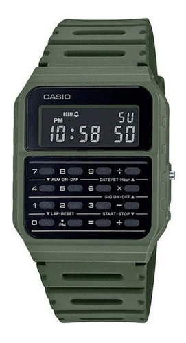 Imagen 1 de 9 de Reloj Calculadora Clasico Casio Ca-53w-1 Relojesymas Verde Wf-3b