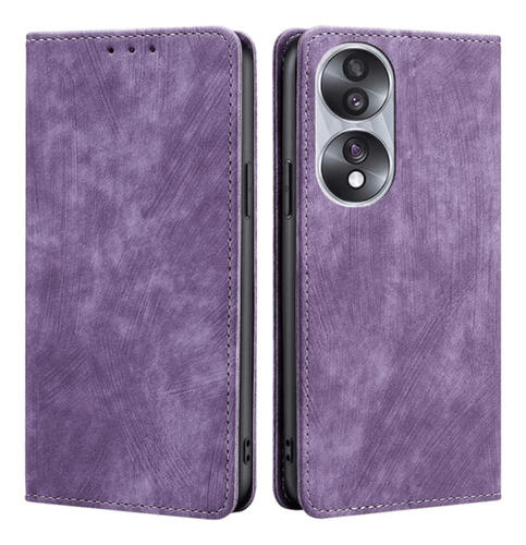 Funda Case Para Honor X7b  Flip Cover Lila Antishock