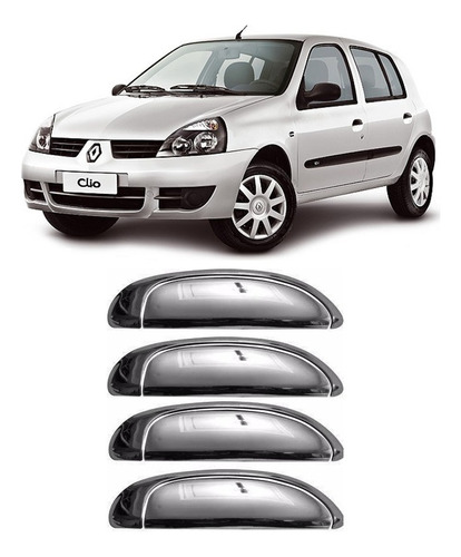 Aplique Capa Maçaneta Cromada Renault Clio 2003 4 Portas
