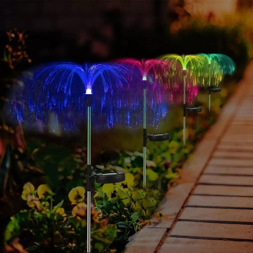 Led De Medusa De Lámpara Solar Al Aire Libre 2 Piezas E