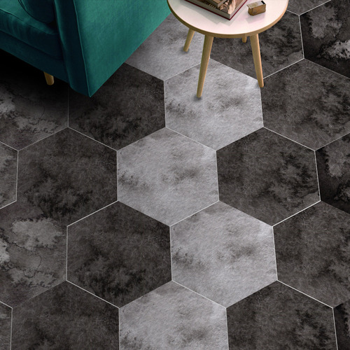 Pegatina De Suelo, 10 Piezas, Simulación, Patrón Hexagonal Ú