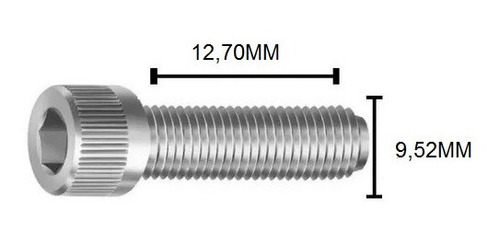 Parafuso Allen Cil Inox 3/8 X 1/2 Unc Inoxidavel 304 15 Pcs