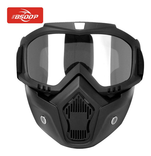 Gafas Máscara Moto Hd Con Filtro Bucal Para Casco Abierto, P