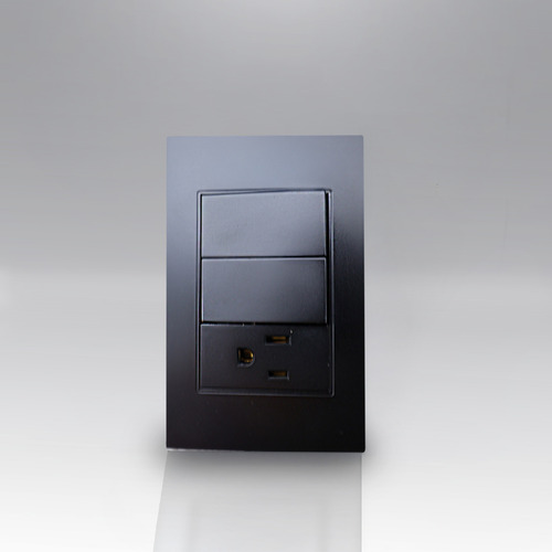 Placa Apl-306 Negra De Contacto Y Apagador De 2 Interruptor Color Negro Corriente Nominal 15 A Voltaje Nominal 260v