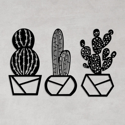 Cuadro Decorativo Para Pared Mdf 6 Mm Cactus 30 X 60