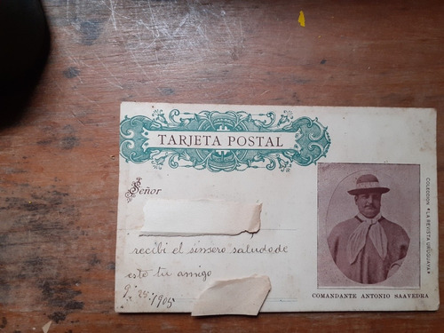 Antigua Tarjeta Postal Comandante Antonio Saavedra 1905