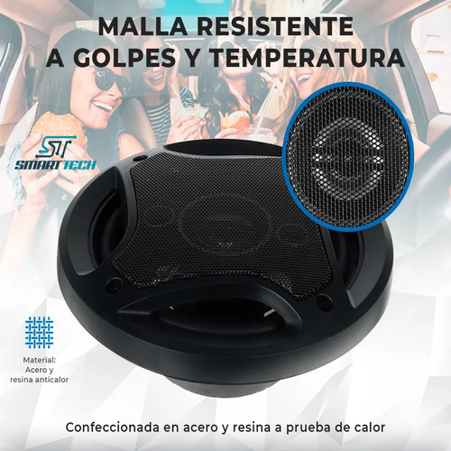 Kit 4 Parlantes Auto 6x9cm 800w 16x24 + 16cm 500w 3 Vias! Color Negro
