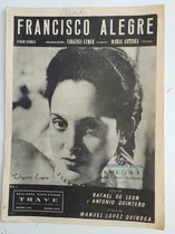 Comprar Partitura Antigua Francisco Alegre Pasodoble 1955 V. Luque