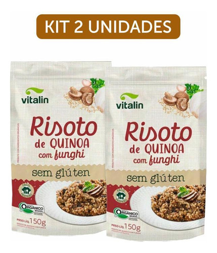 Kit 2x: Risoto Quinoa Funghi Orgânico Sem Glúten Vitalin