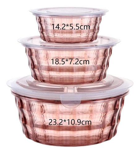 3 Pçs Tigela De Salada Lanches Porca Recipiente Tigela De