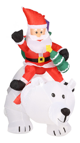 Decoración De Oso De Papá Noel De Poliéster Con Led Luminoso