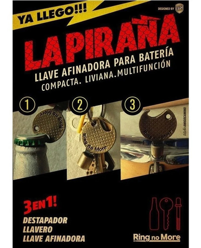 Imagen 2 de 7 de Drum Combo Ring No More Geles + Llave De Afinar+ Cinta Strap