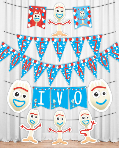 Forky Banderines Imprimibles Para Hoja A4 Deco Cumpleaños