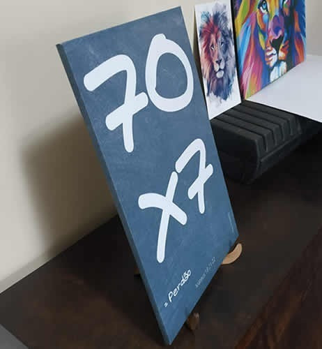 Imagem 2 de 4 de Quadros Decorativos 70x7 Setenta Vezes Sete Gospel Religioso