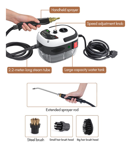Limpiador De Vapor Presurizado De Alta Temperatura De 2500w