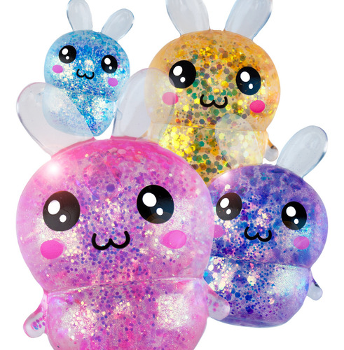 Squishy Conejo Galáctico En Bolsita Kawaii Color Rosa