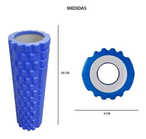 Imagen 5 de 5 de Rodillo Masajeador Foam Yoga Gimnasio 30x9cm Varios Colores