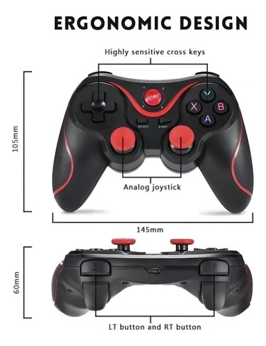 Controle de joystick sem fio X3 Pro | VR/PC/iOS/Android/TVSM cor preta